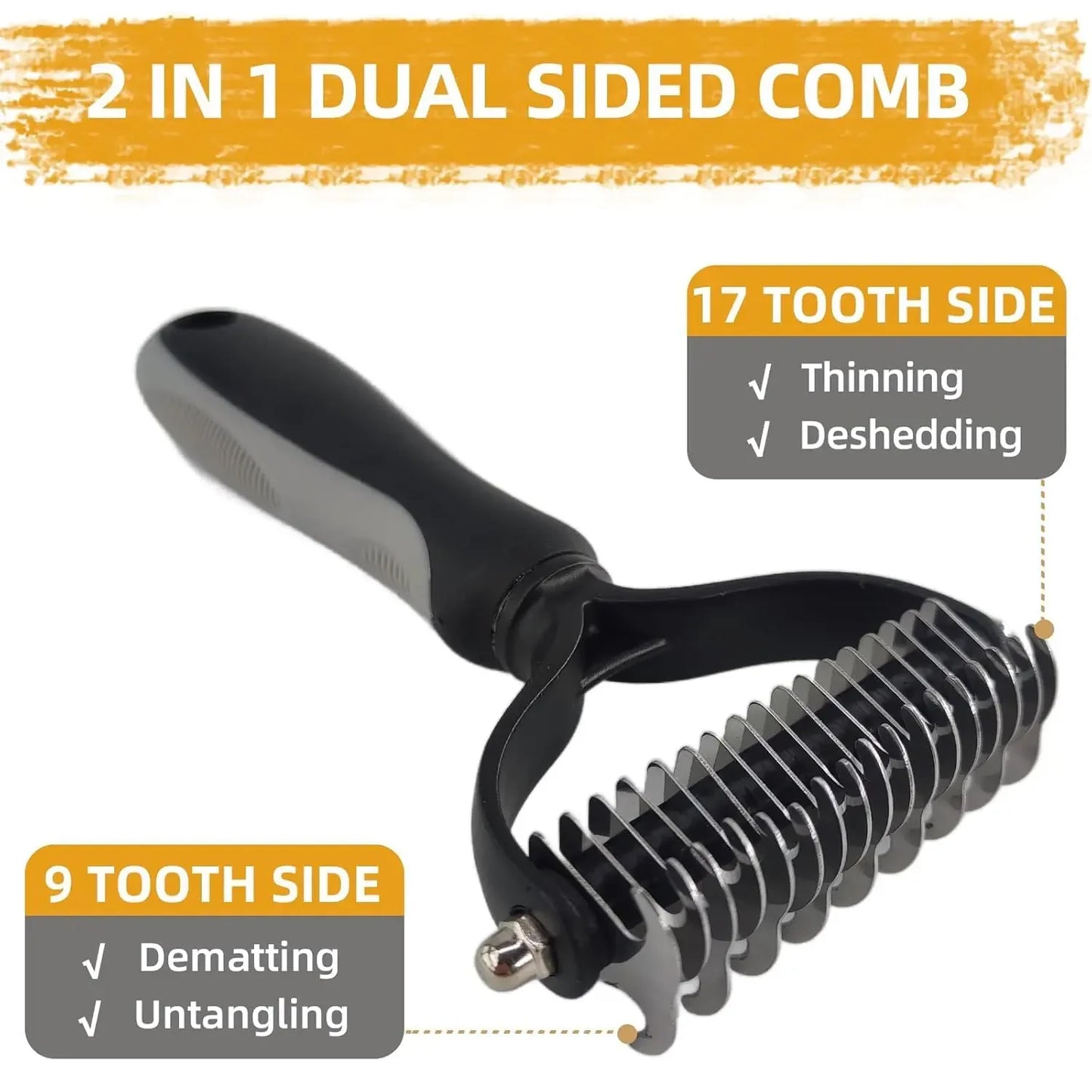Dog Grooming Kit 6-Piece With Deshedding Tools In Travel Bag