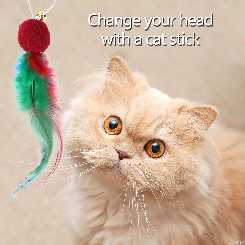 Alloet Cat Feather Teaser Bell Refills for Indoor Cats