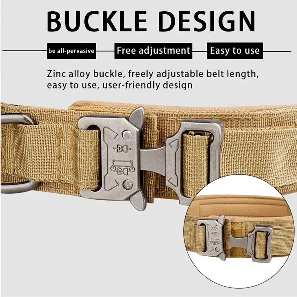 Outdoor Dog Collar With Metal Buckle Breathable Nylon