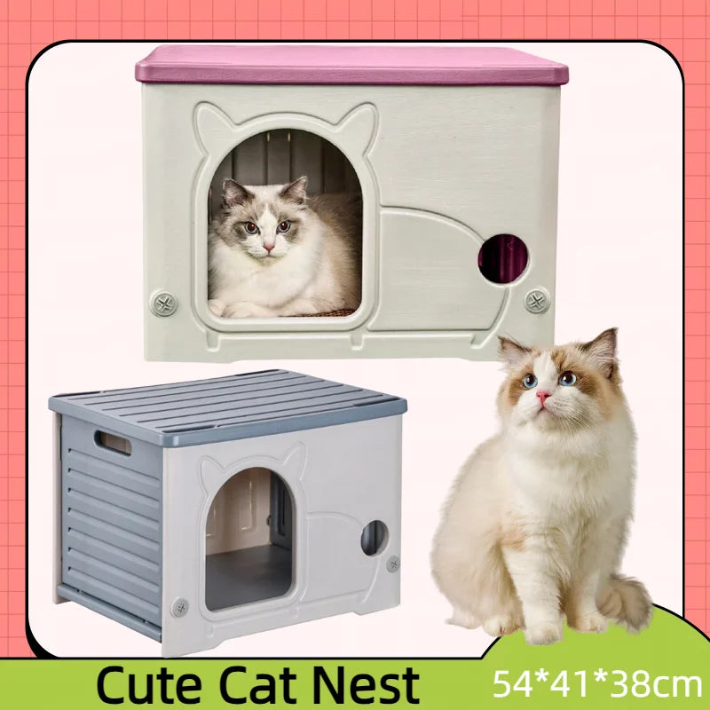 AlloetCN Outdoor Cat House Waterproof Cozy Shelter For Small Pets