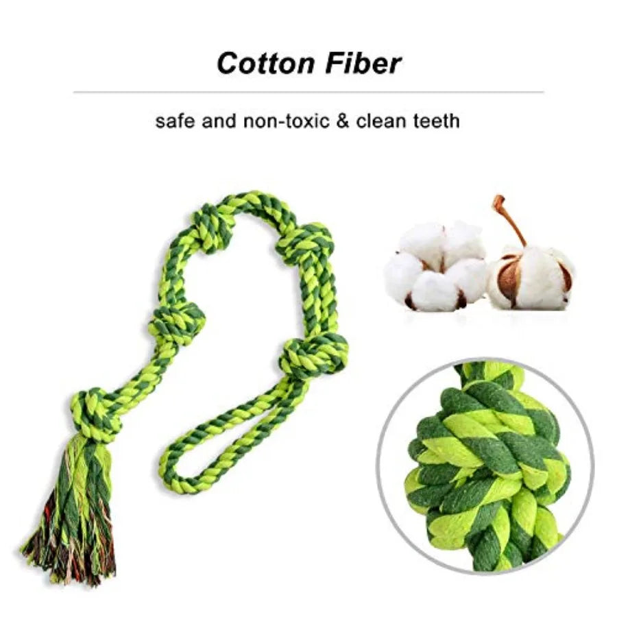 Dog Toys for Large Dogs and Aggressive Chewers, Durable Dog Toy, 5-Knot Rope Tug, Heavy Duty Chew Sturdy Cotton Knot Ropes Toy