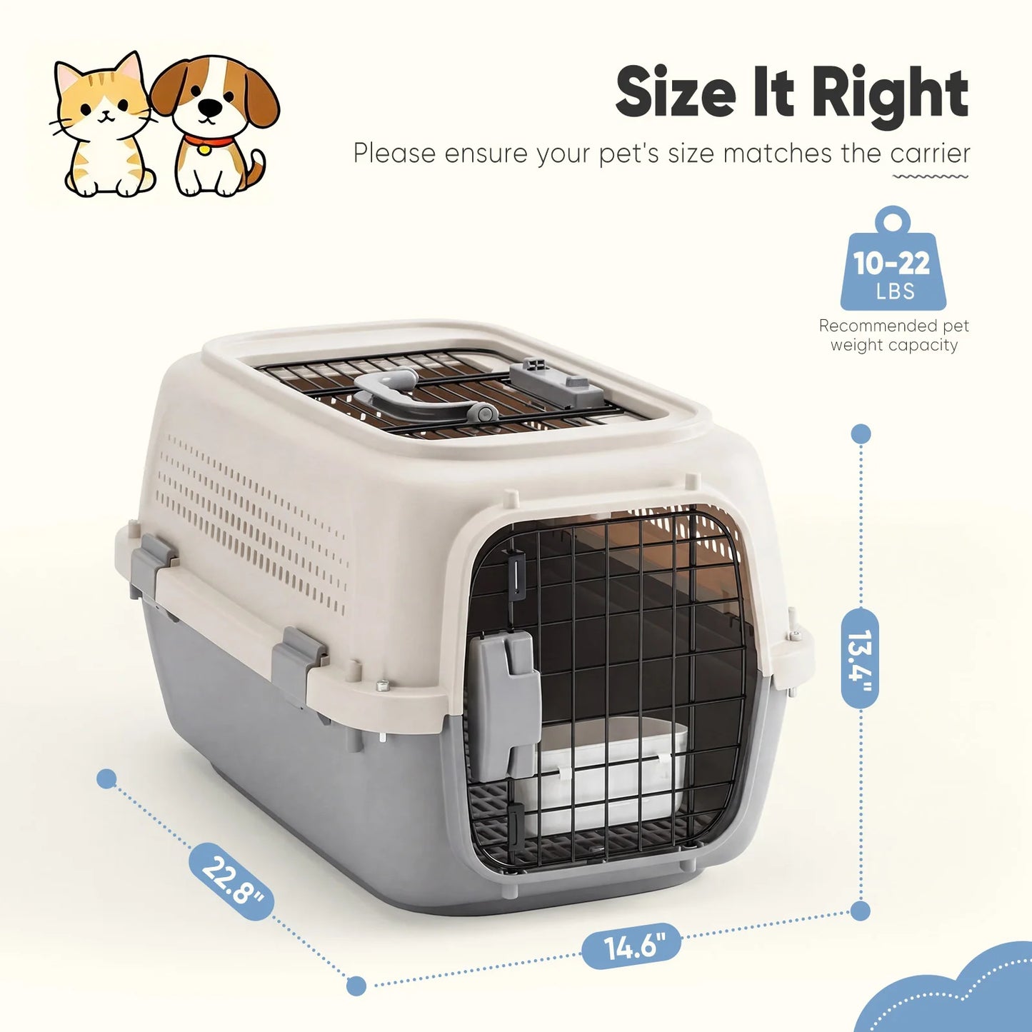 JHK Pet Carrier for Small Dogs Cats Front Top Load