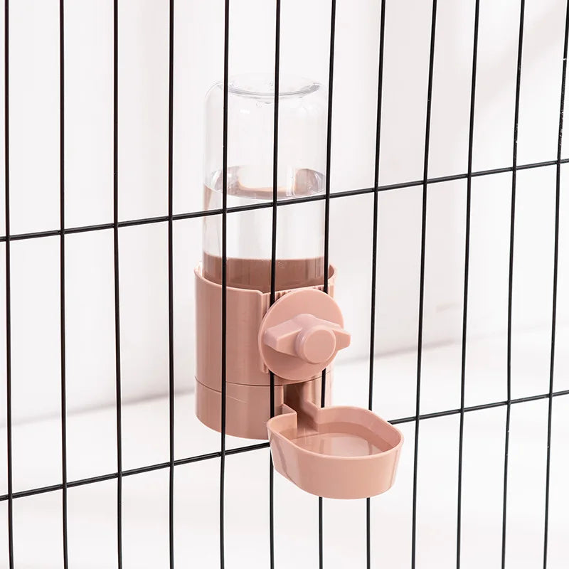 Automatic Pet Feeder Cage Hanging Bowl Water Bottle Dispenser For Pets