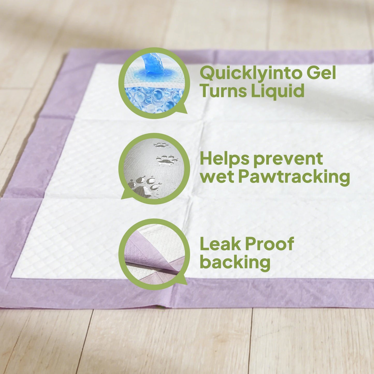 Lavender Scented Pet Underpads Odor Neutralizing Leakproof Training Pads