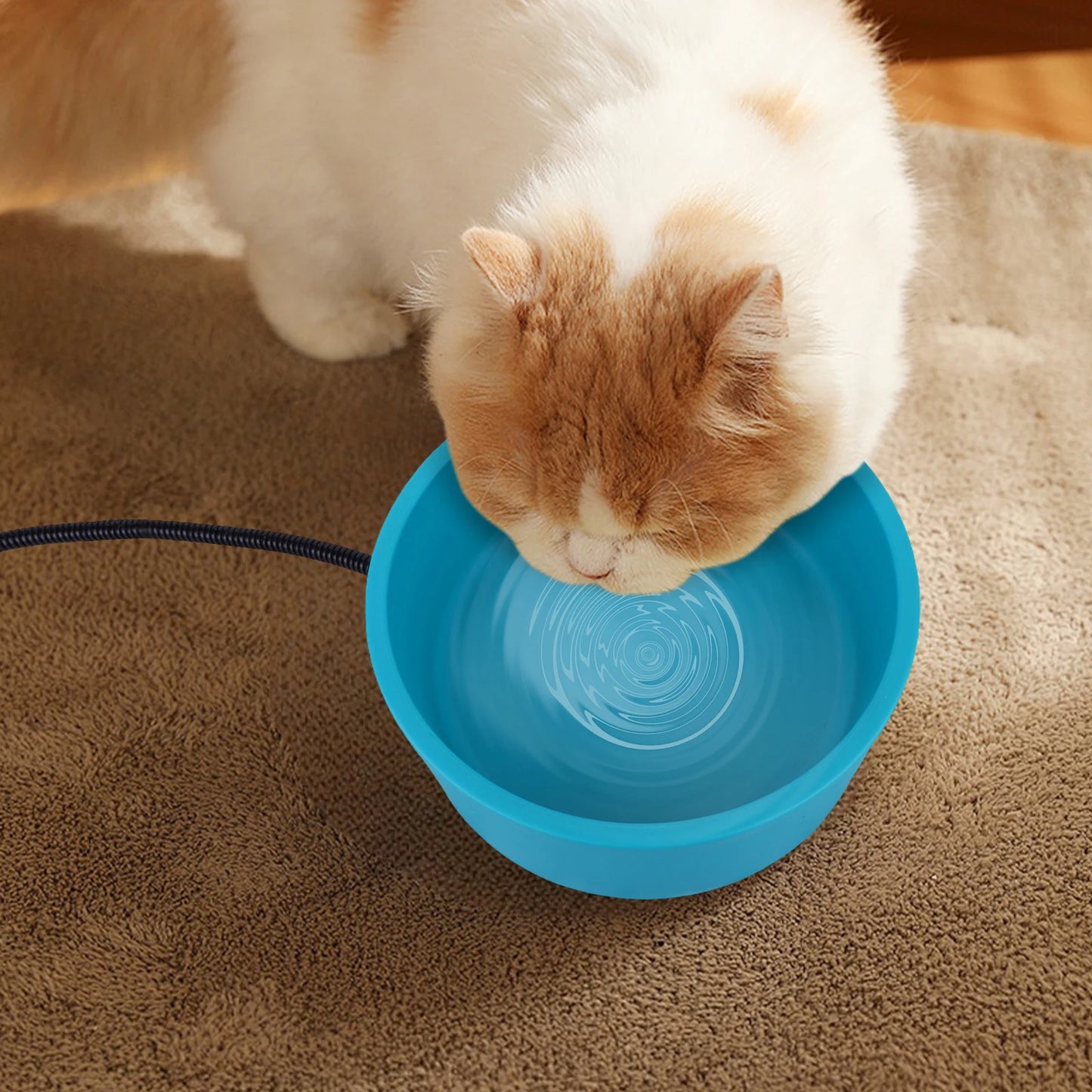 Heated Water Bowl 3.2 L/108 Oz Outdoor Thermal Pet Bowl Heated Pet Water Bowl Provides Drinkable Water in Winter for Dog & Cat