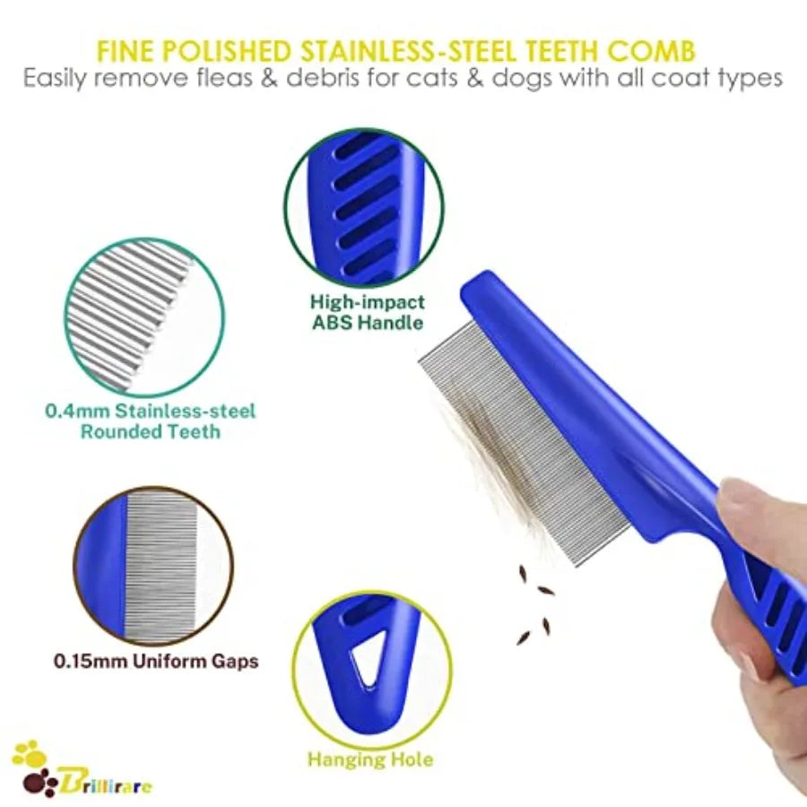 Flea Lice Comb Stainless Steel Double Sided Dog Cat Grooming