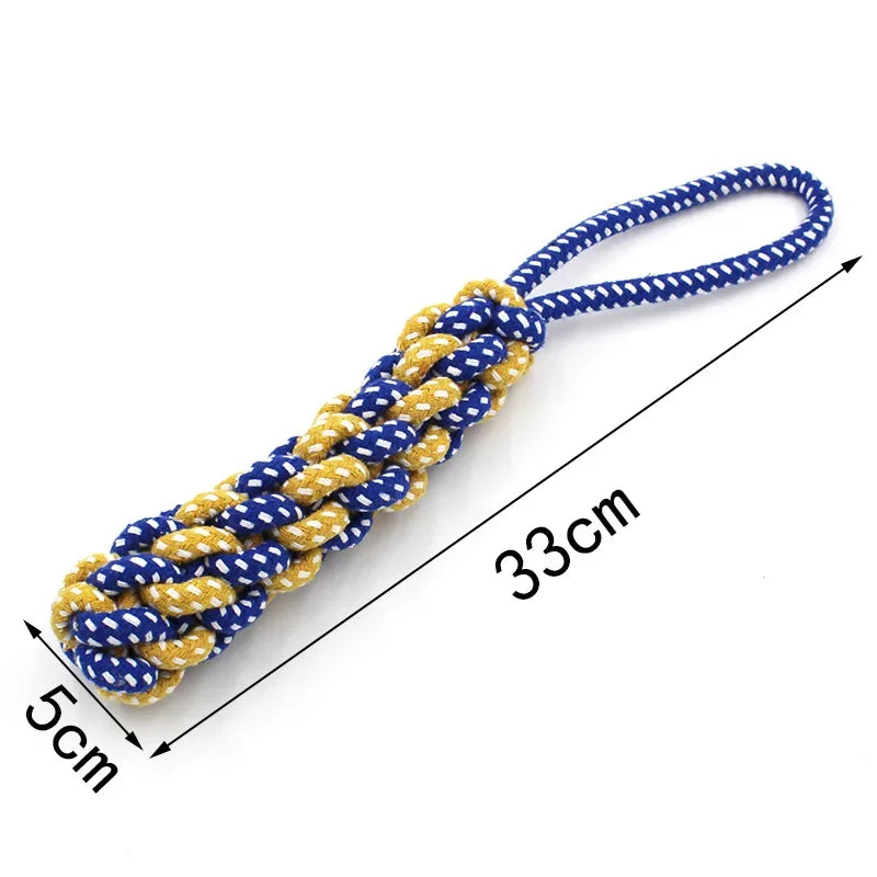Dog Rope Toy Carrot Knot Ball Chew Toy Durable Braided Teeth Cleaning
