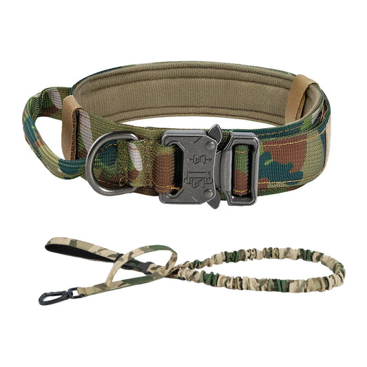 Petravel Dog Training Collar Tactical Leash With Adjustable Handle