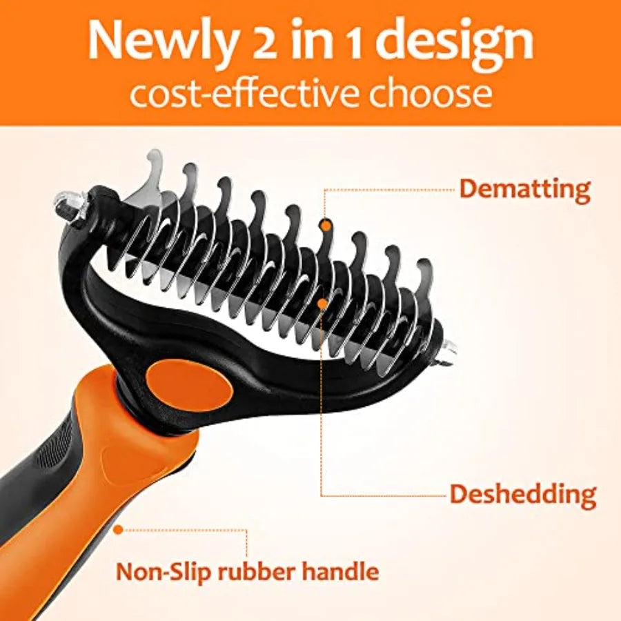 Undercoat Rake for Dogs Dematting Comb and Deshedding Tool