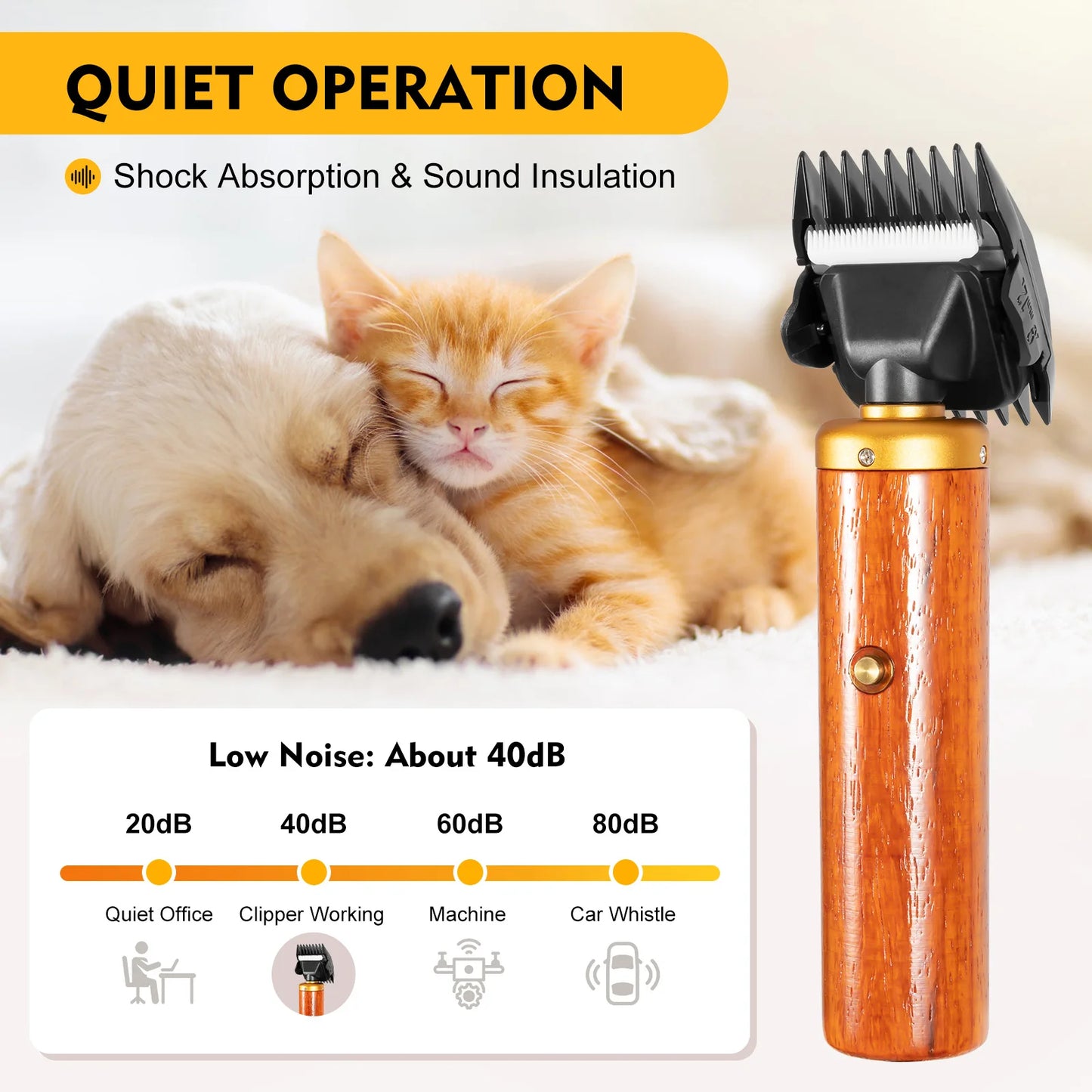 55W Pet Clipper Low Noise Electric Grooming Trimmer For Pets