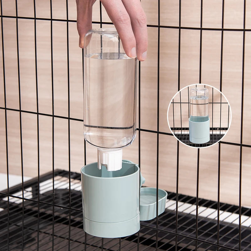 Automatic Pet Feeder Cage Hanging Bowl Water Bottle Dispenser For Pets