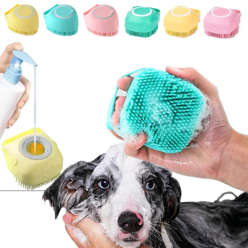 Strongwolf Silicone Pet Bath Massage Gloves Brush