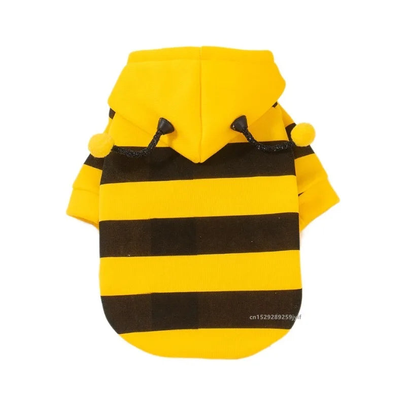Bee Pet Puppy Coat Winter Warm Dog Hoodie Cosplay Costume