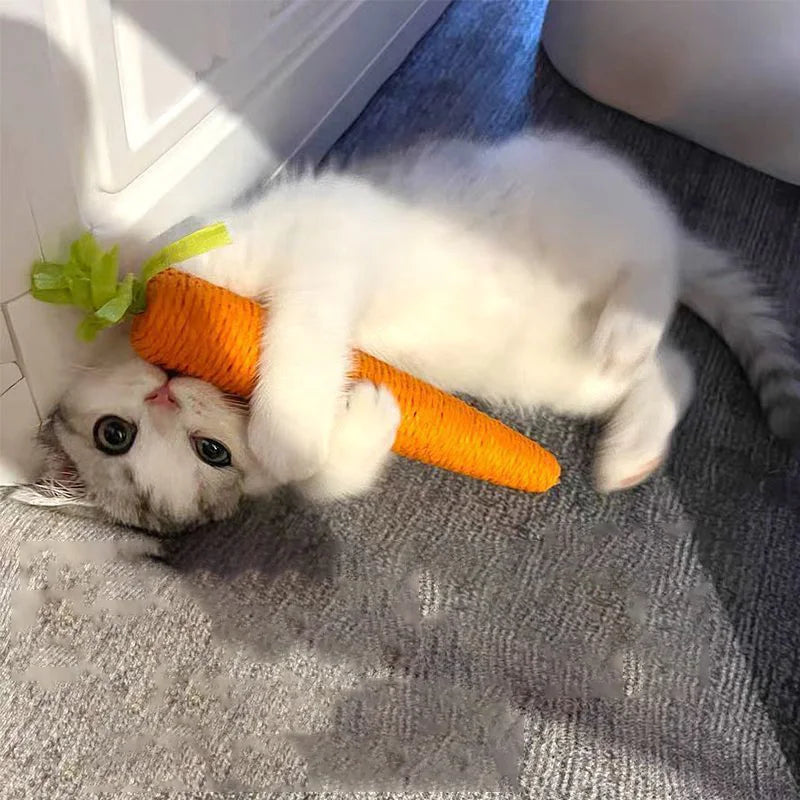 Sound Carrot Cat Toy Squeak Teething Stick Anti Bite Scratch