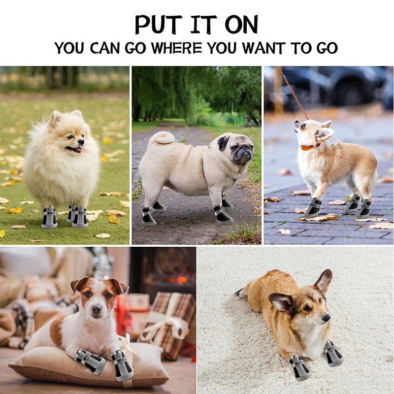 Hobaggo Non-slip Breathable Dog Shoes With Plush Warm Protection