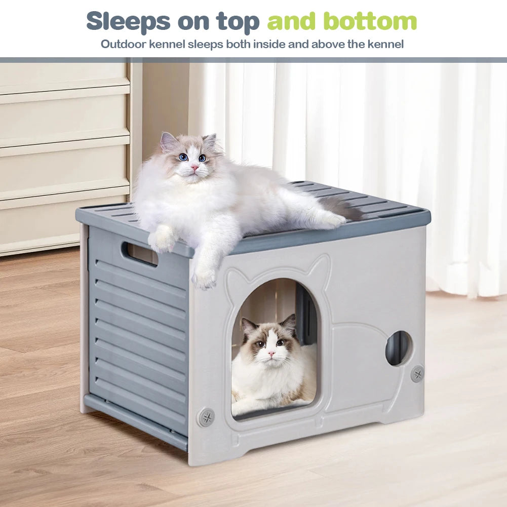 AlloetCN Outdoor Cat House Waterproof Cozy Shelter For Small Pets