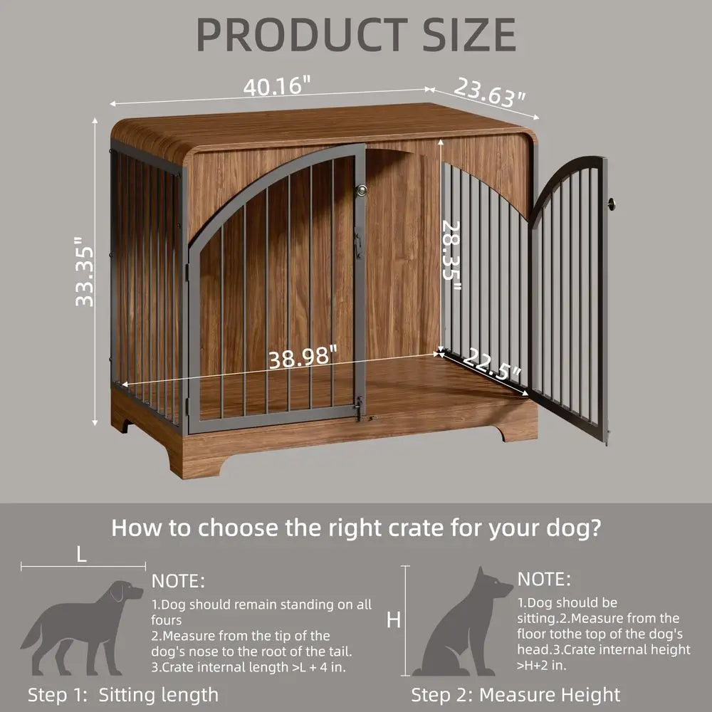 Farmhouse Wooden Dog Crate End Table And Kennel Furniture