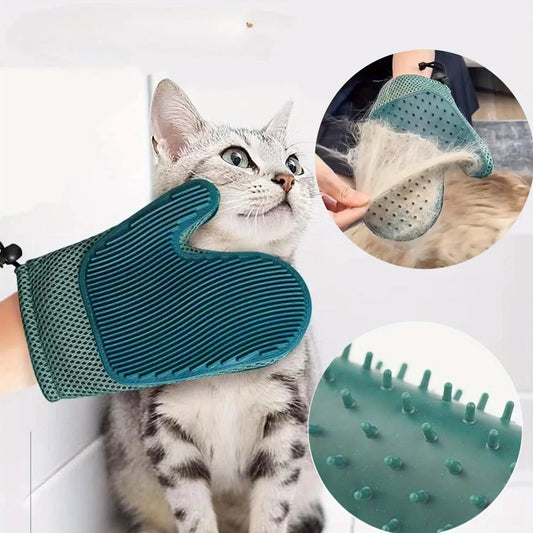 2 In Cat Hair Glove For Pet Fur Removal Grooming