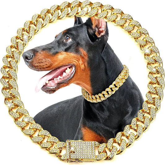 Luxury Dog Chain Collar Stainless Steel Pet Jewelry Necklace