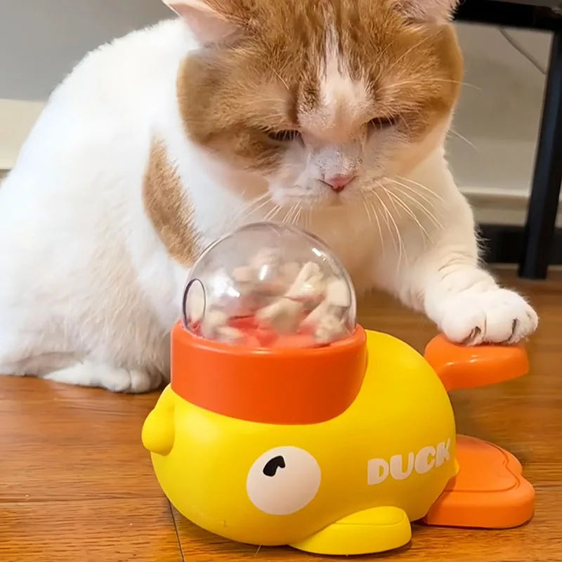 Duck Themed Interactive Puzzle Pet Feeder For Dogs And Cats