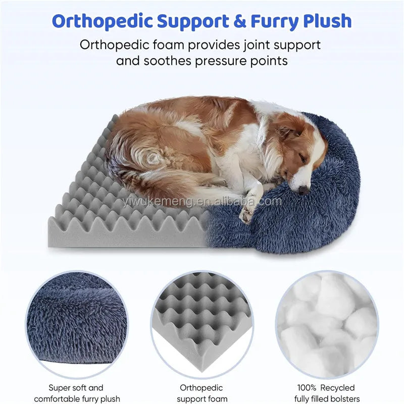Orthopedic Thickened Dog Bed For Large Dogs With Plush Cover