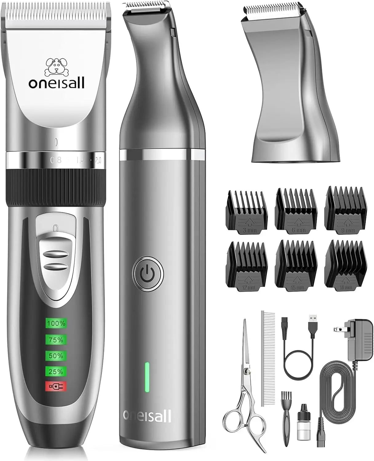 2 In 1 Cordless Pet Grooming Kit Clippers Paw Trimmer