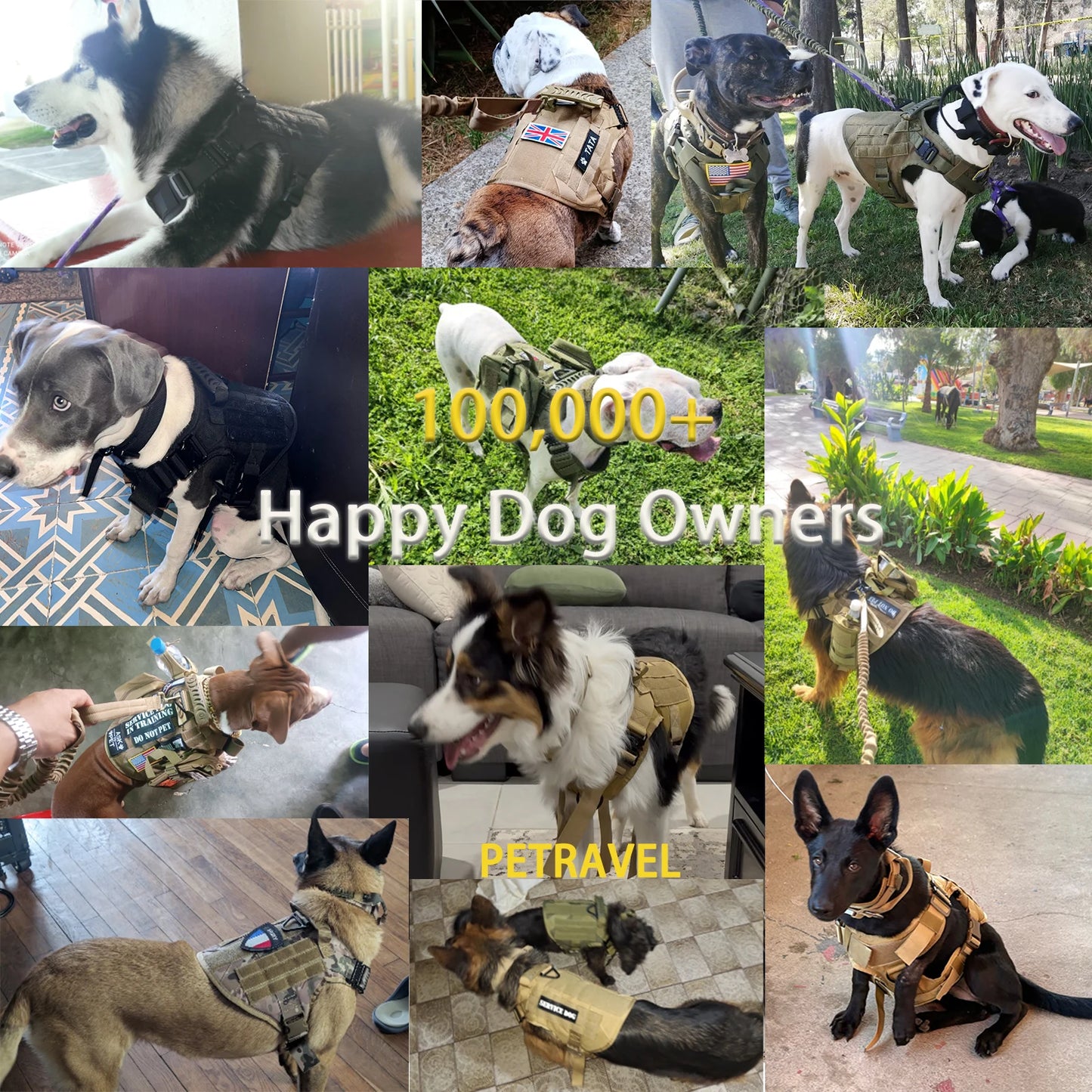 Military Dog Harness Collar Leash Molle Pouches For Medium Large Dogs Pet German Shepherd Training Walking Vest Dog Harnesses
