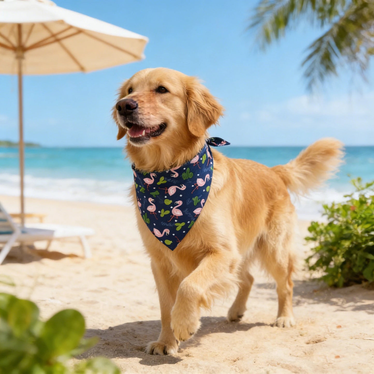 Soft Washable Fruit Floral Dog Bandana For Pets
