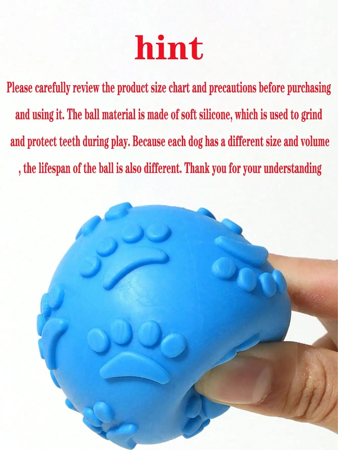 1/3Pcs Natural Latex Squeaky Paw Shaped Dog Balls, Durable Chew Fetch Toys for Small Medium Puppies, Relieve Separation Anxiety