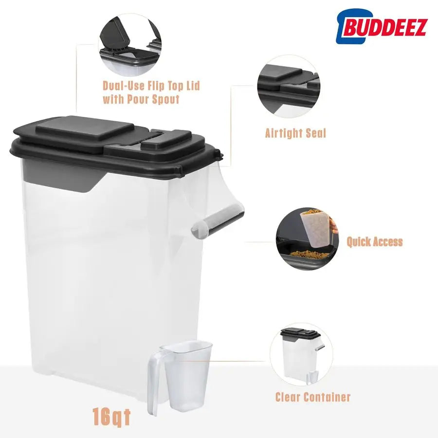 Pet Food Storage Containers Capacity Dog Food Storage Container, Cat Food Container, Bird Seed Storage Container, with Durable E