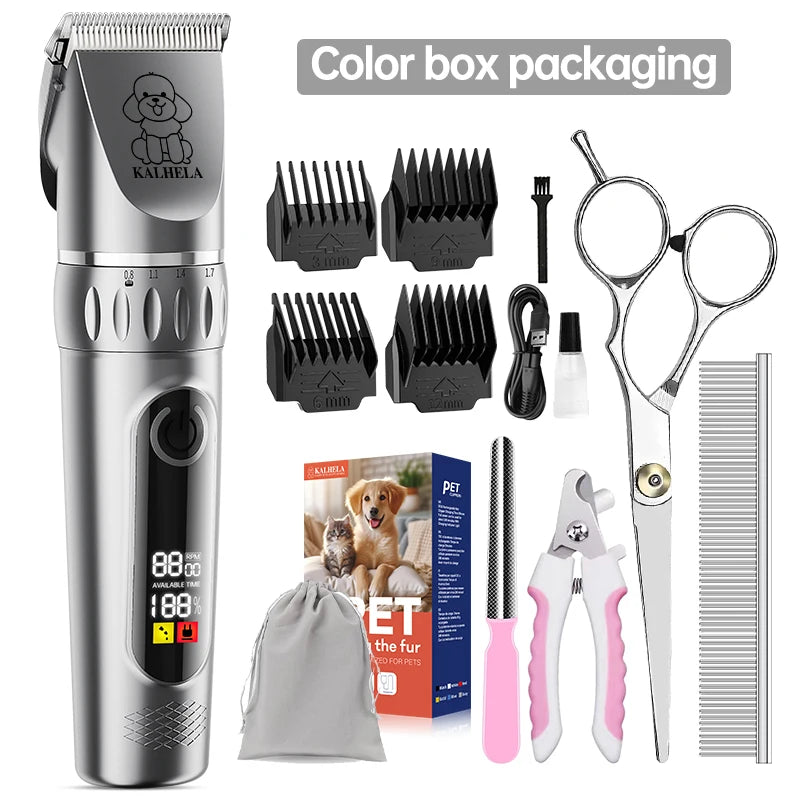 Professional Pet Grooming Kit Rechargeable Electric Dog Cat Trimmer Set