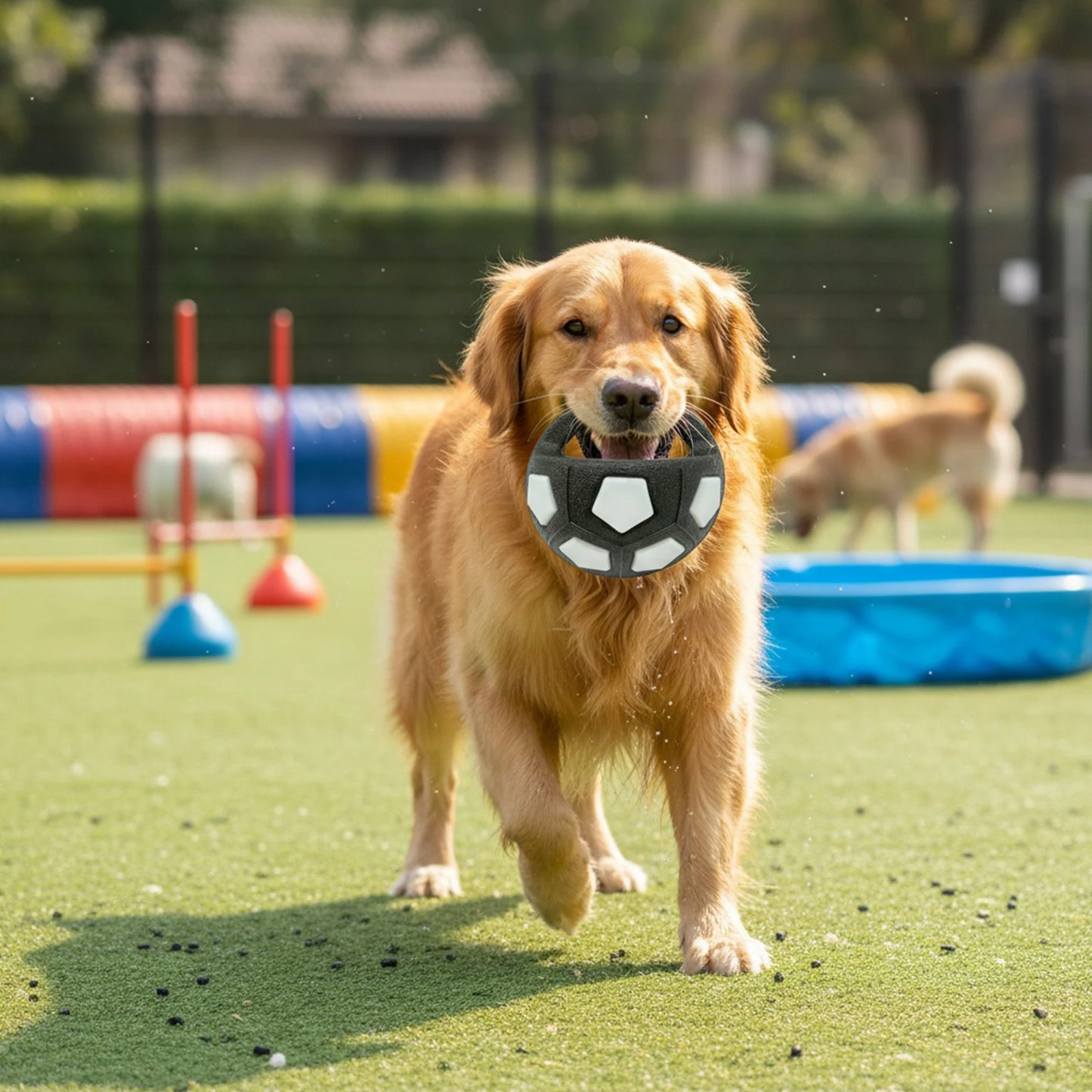Dog Calming Ball Squeaky Football Toy Interactive Breeds