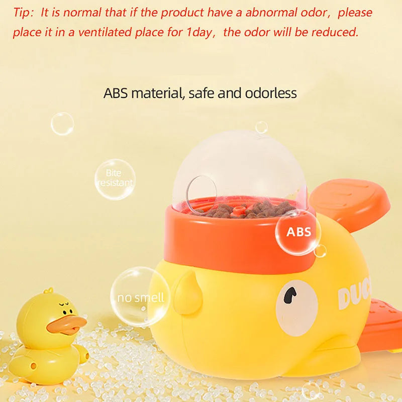 Duck Themed Interactive Puzzle Pet Feeder For Dogs And Cats