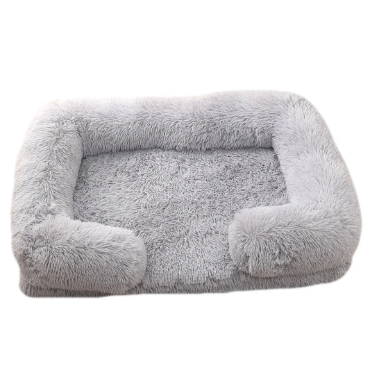 Half Surround Full Filling Medium Dog Bed Winter Warm Large Dog Sofa Soft Square Cat Bed Kennel Plush Puppy House Accessories