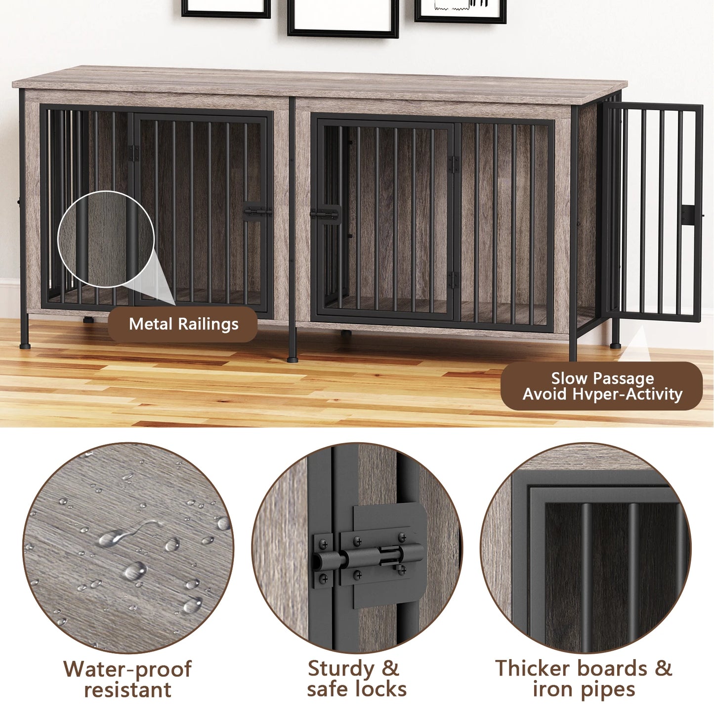 Heavy Duty Dog Crate Furniture Kennel Table For TV Stand