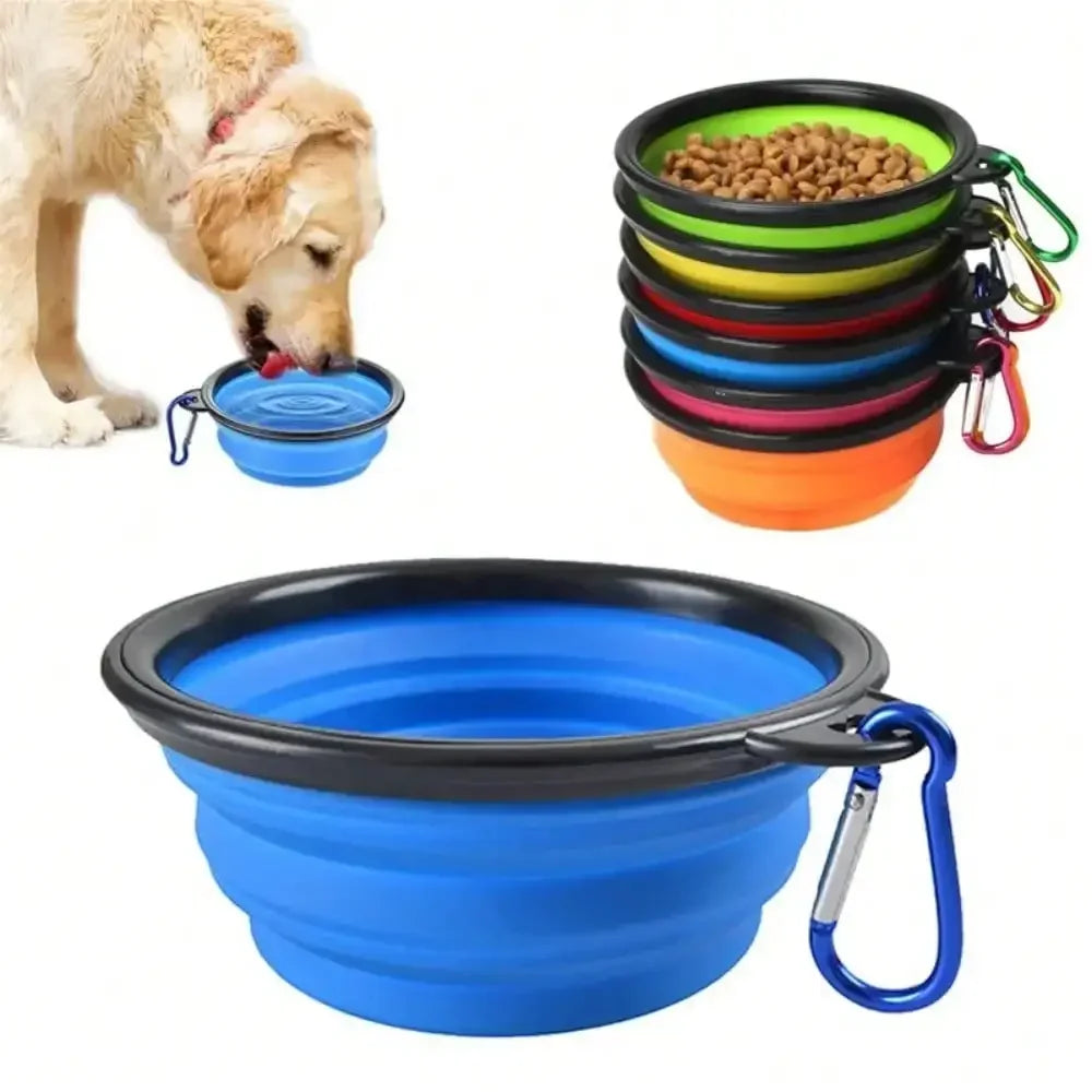 Portable Silicone Folding Pet Feeder Bowl Outdoor Travel Water Food