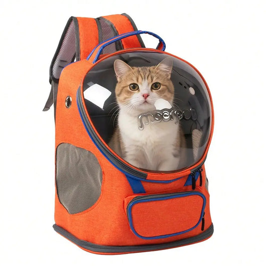 Backpack Carrier, Foldable, Breathable Transparent, Suitable For Cats And Dogs, Portable Travel Bag With Zipper, Essential Pet