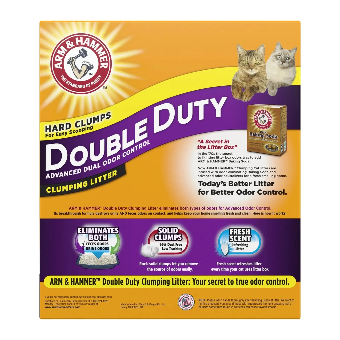(2 Pack) Dual Action Cat Litter, Premium Deodorizing Clumping Cat Litter, Scented, 40 lbs