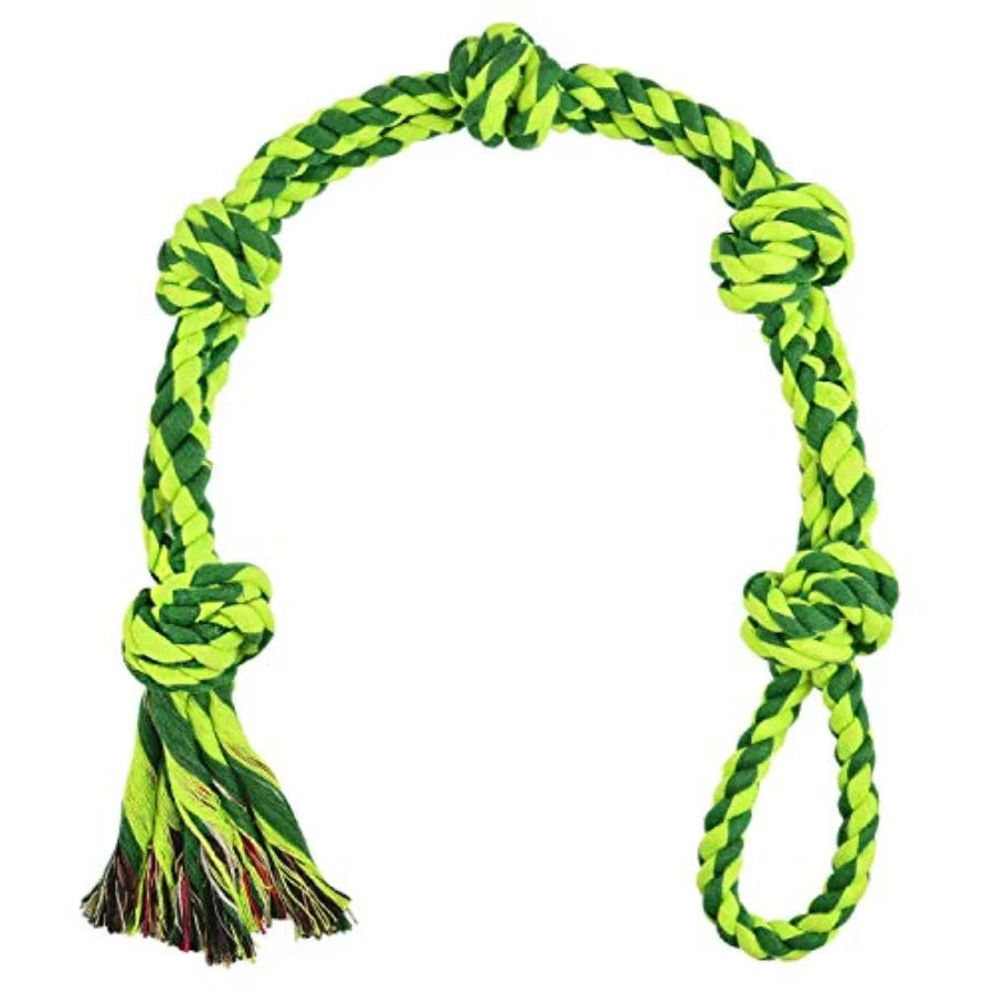 Dog Toys for Large Dogs and Aggressive Chewers, Durable Dog Toy, 5-Knot Rope Tug, Heavy Duty Chew Sturdy Cotton Knot Ropes Toy