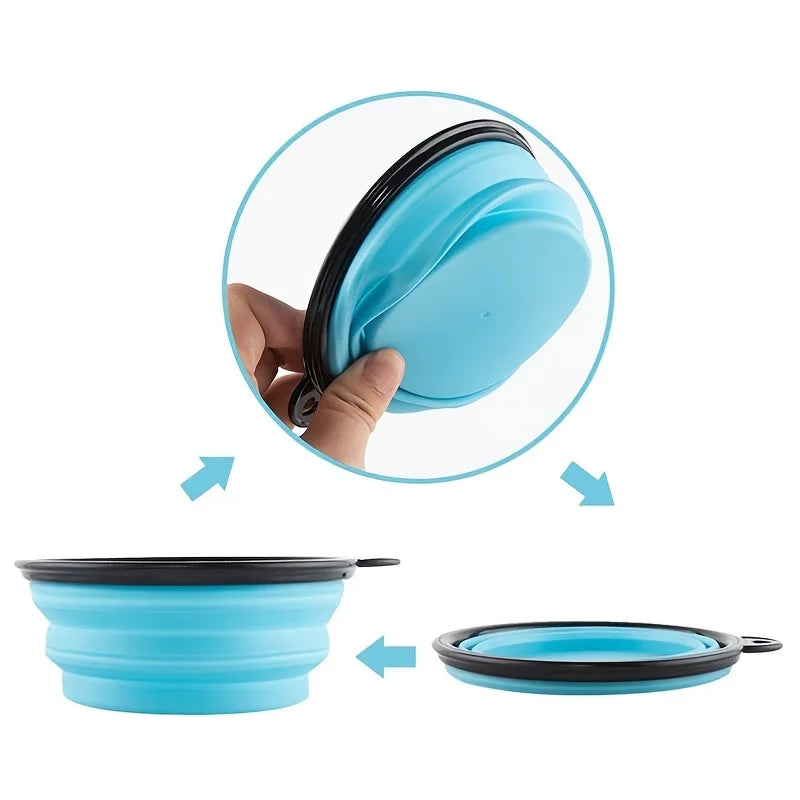 Portable Collapsible Pet Food Bowl TPR Silicone For Travel