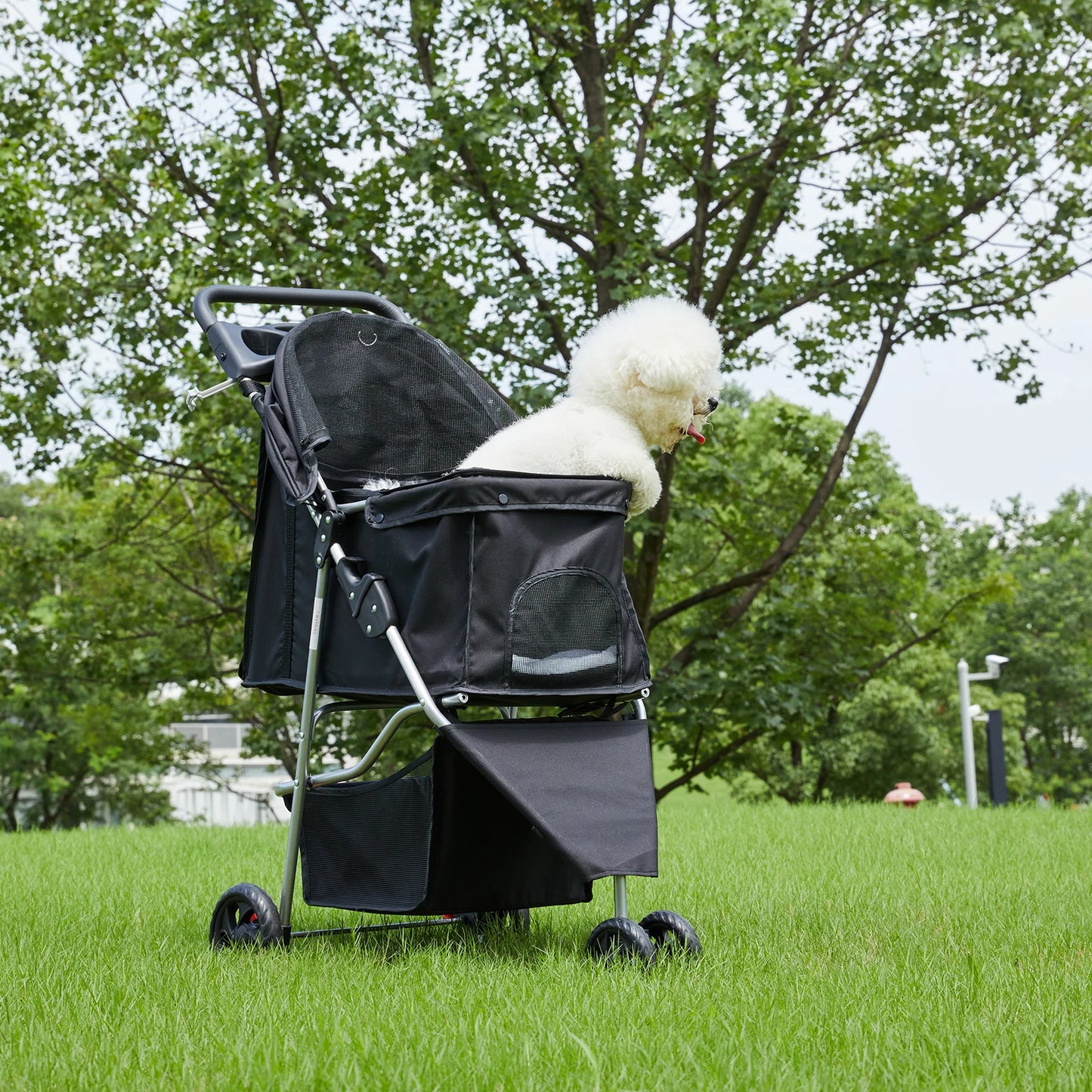 Dumos 3 Wheel Foldable Pet Stroller For Small Dogs And Cats