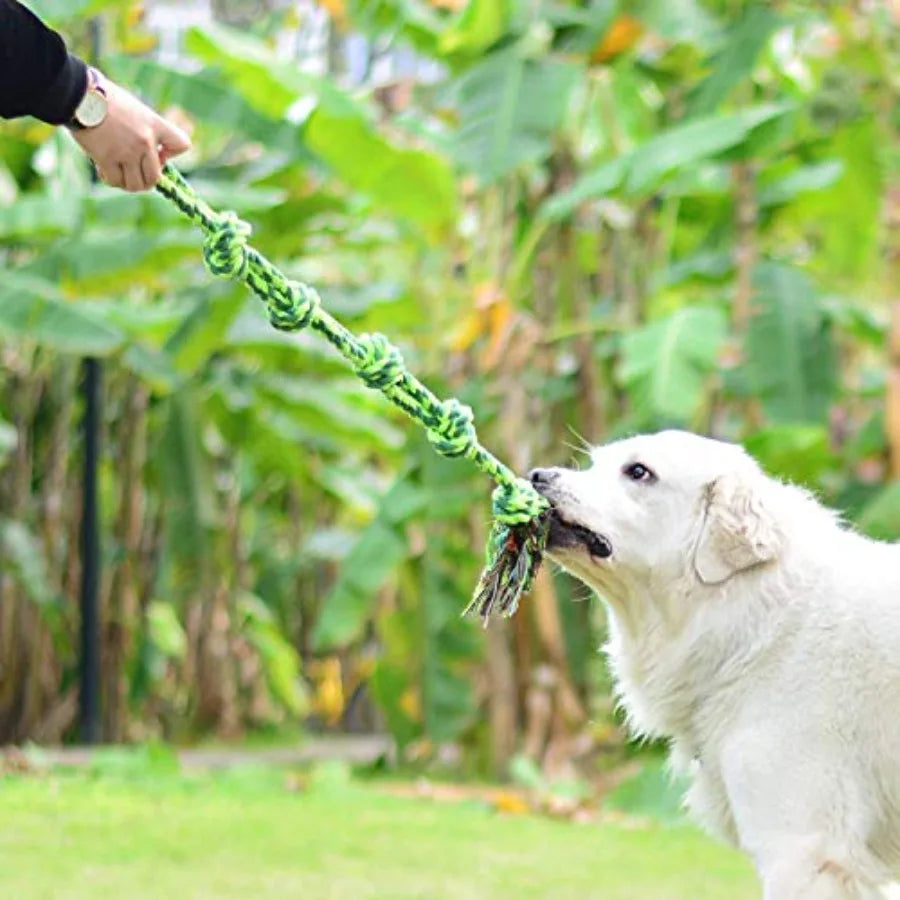 Dog Toys for Large Dogs and Aggressive Chewers, Durable Dog Toy, 5-Knot Rope Tug, Heavy Duty Chew Sturdy Cotton Knot Ropes Toy