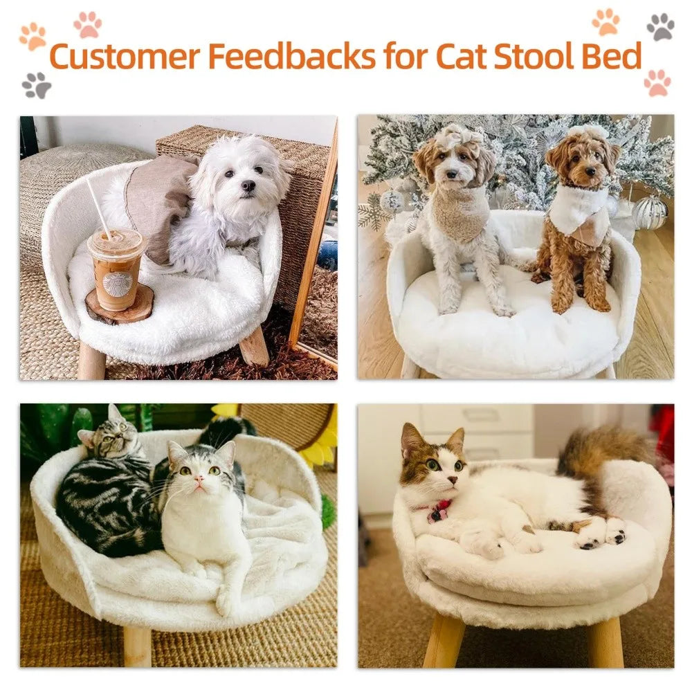 BORWART Soft Elevated Dog Cat Sofa Bed With Removable Cushion