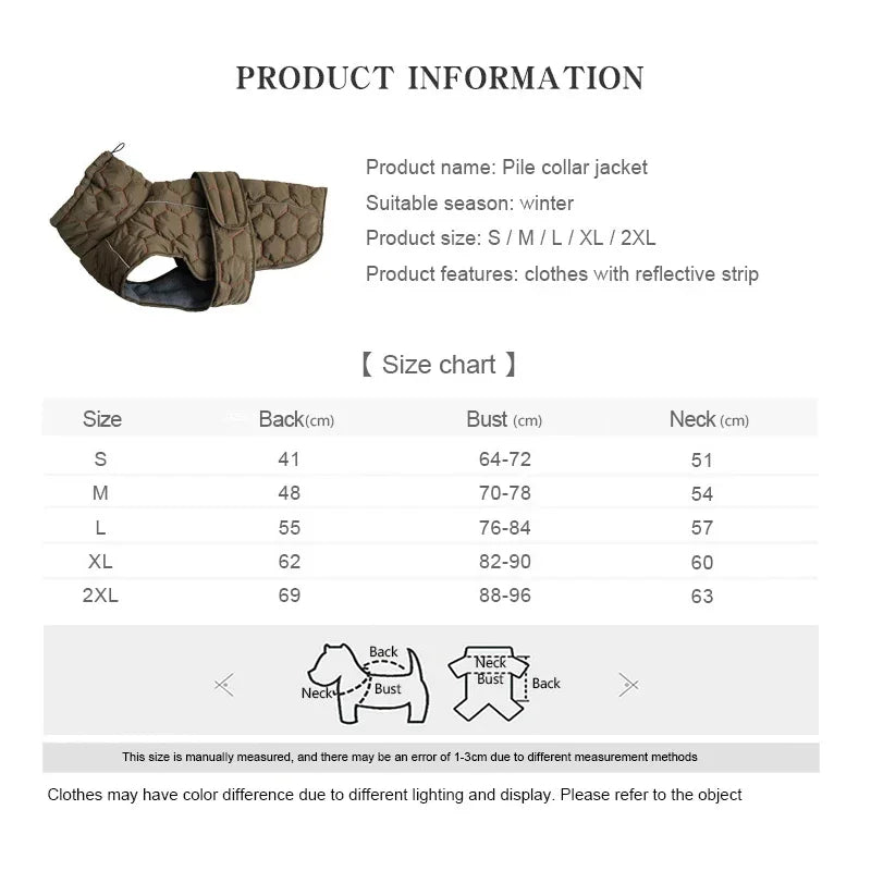 Winter Warm Dog Coat Reflective Snowsuit For Outdoor Use