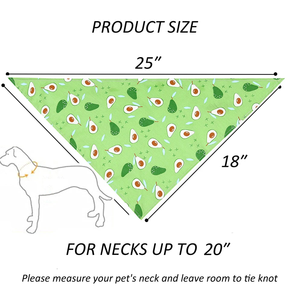 Soft Washable Fruit Floral Dog Bandana For Pets