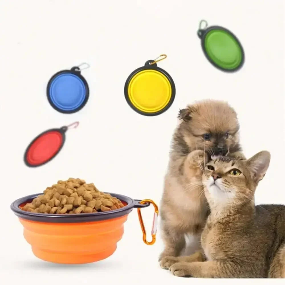 Portable Silicone Folding Pet Feeder Bowl Outdoor Travel Water Food