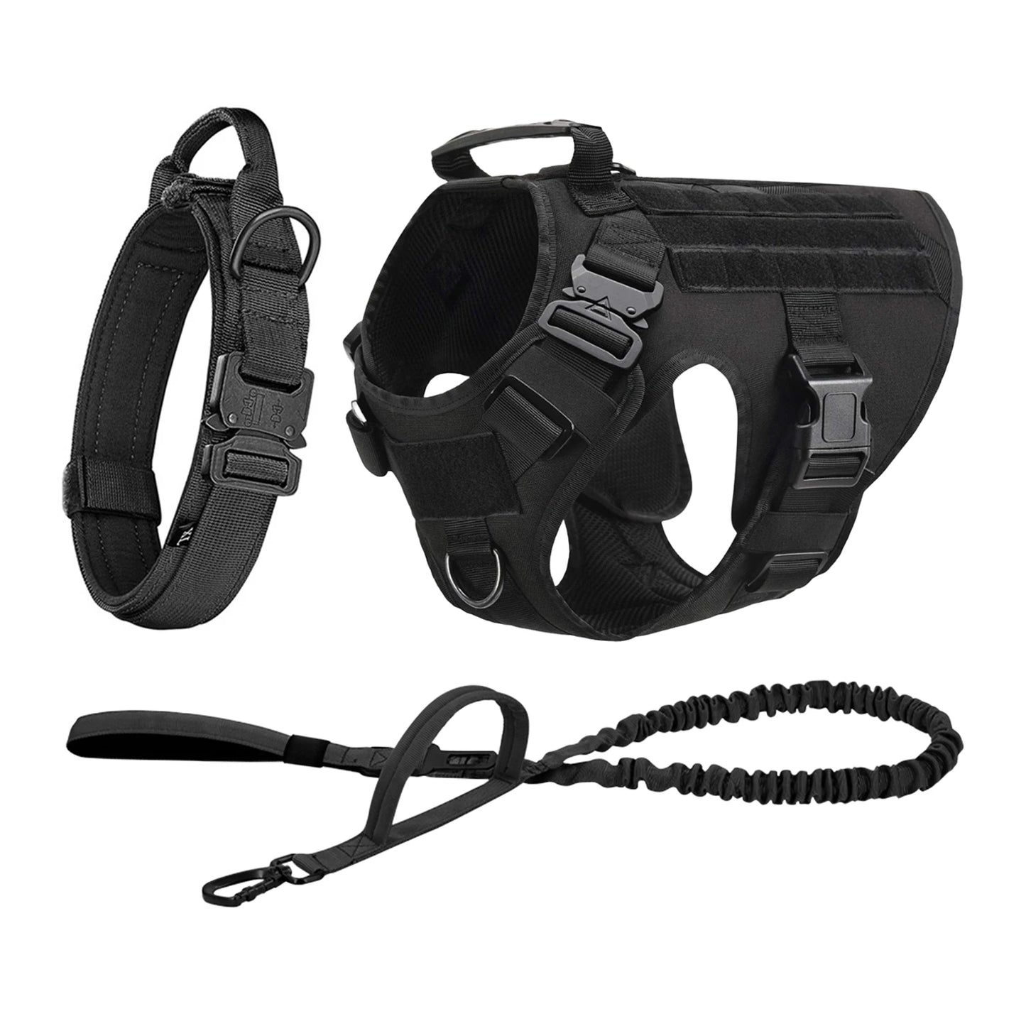 Military Dog Harness Collar Leash Molle Pouches For Medium Large Dogs Pet German Shepherd Training Walking Vest Dog Harnesses