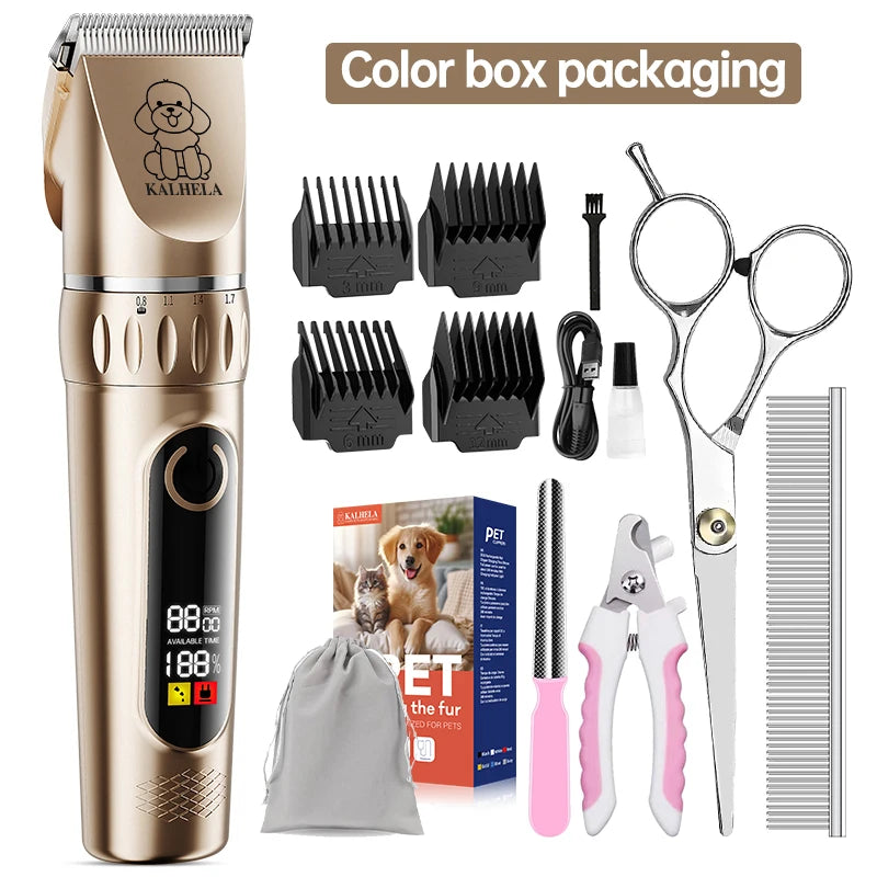 Professional Pet Grooming Kit Rechargeable Electric Dog Cat Trimmer Set
