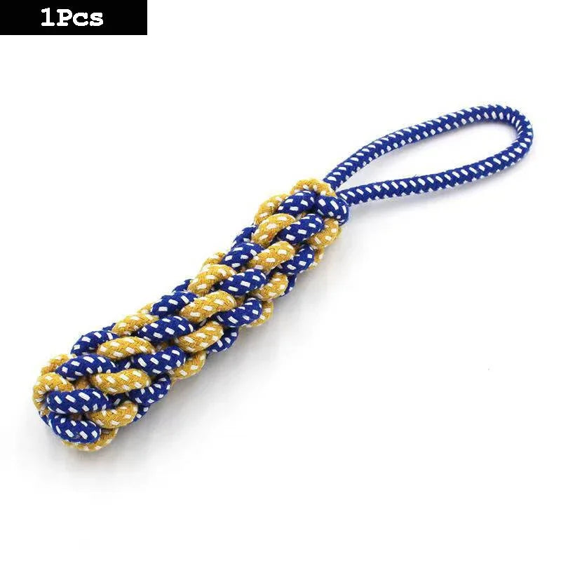Dog Rope Toy Carrot Knot Ball Chew Toy Durable Braided Teeth Cleaning