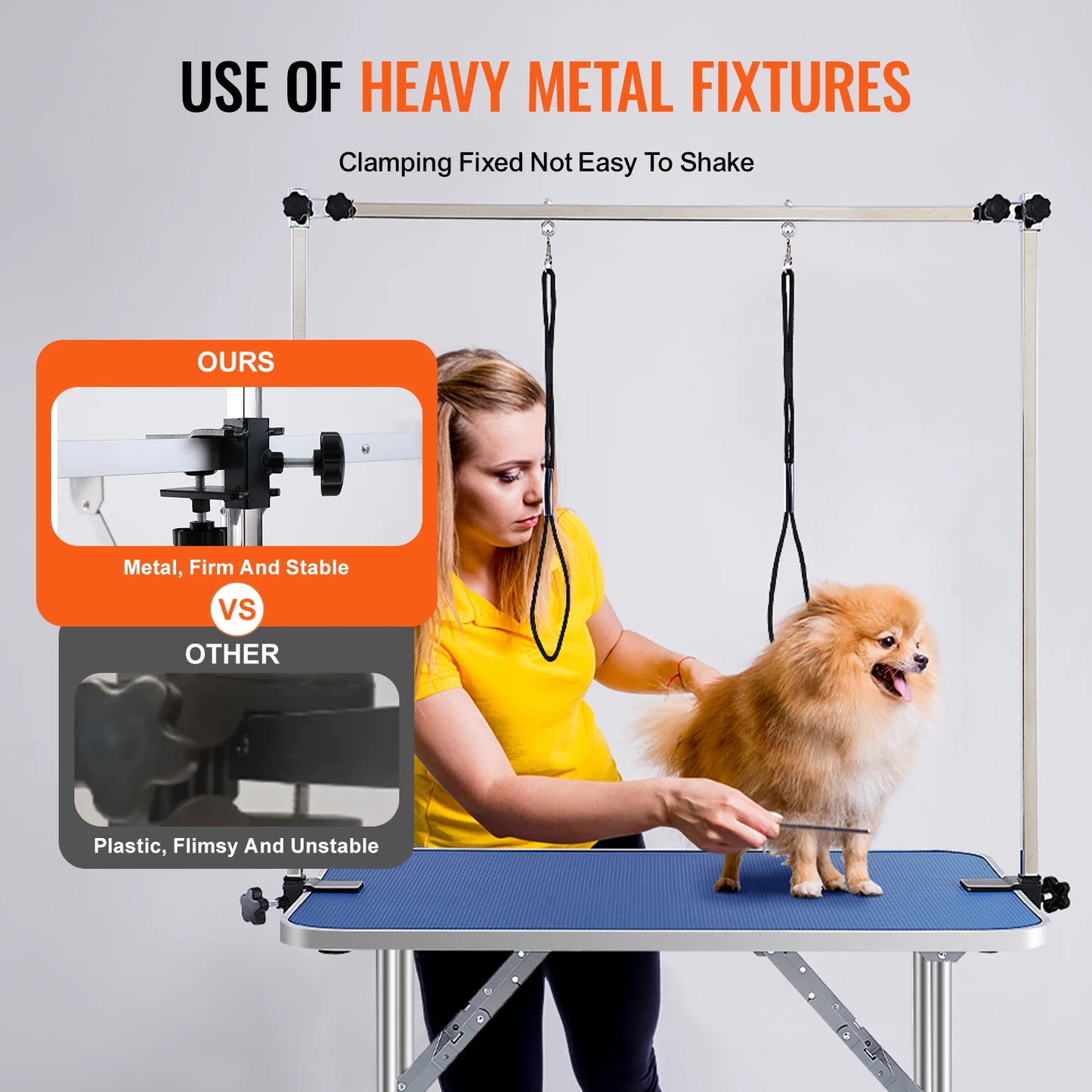 SucceBuy Pet Grooming Table Foldable Arm Loop Clamp Metal Dogs